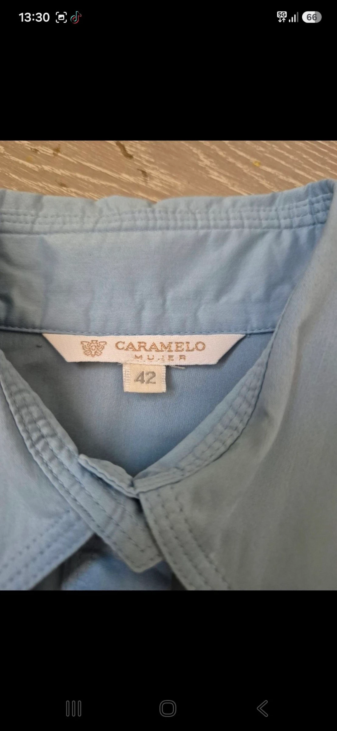 Blusa azul manga larga. Caramelo. Tamanho 42 – photo 3